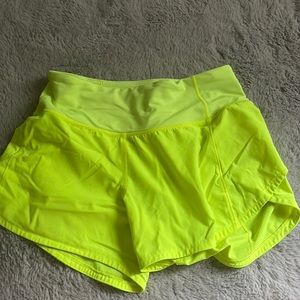 size 2 lululemon neon speedups 4 inch inseam